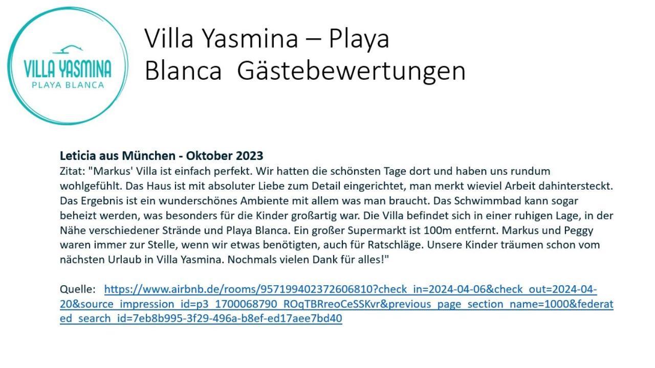 Villa Yasmina Playa Blanca מראה חיצוני תמונה