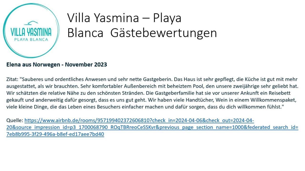 Villa Yasmina Playa Blanca מראה חיצוני תמונה